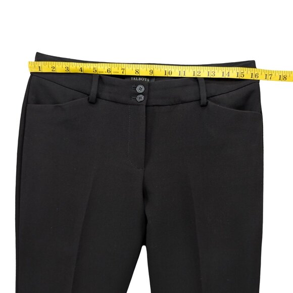 Talbots Hampshire Pants Womens Solid Black Flat Front Stretch Size 6P - Picture 8 of 11
